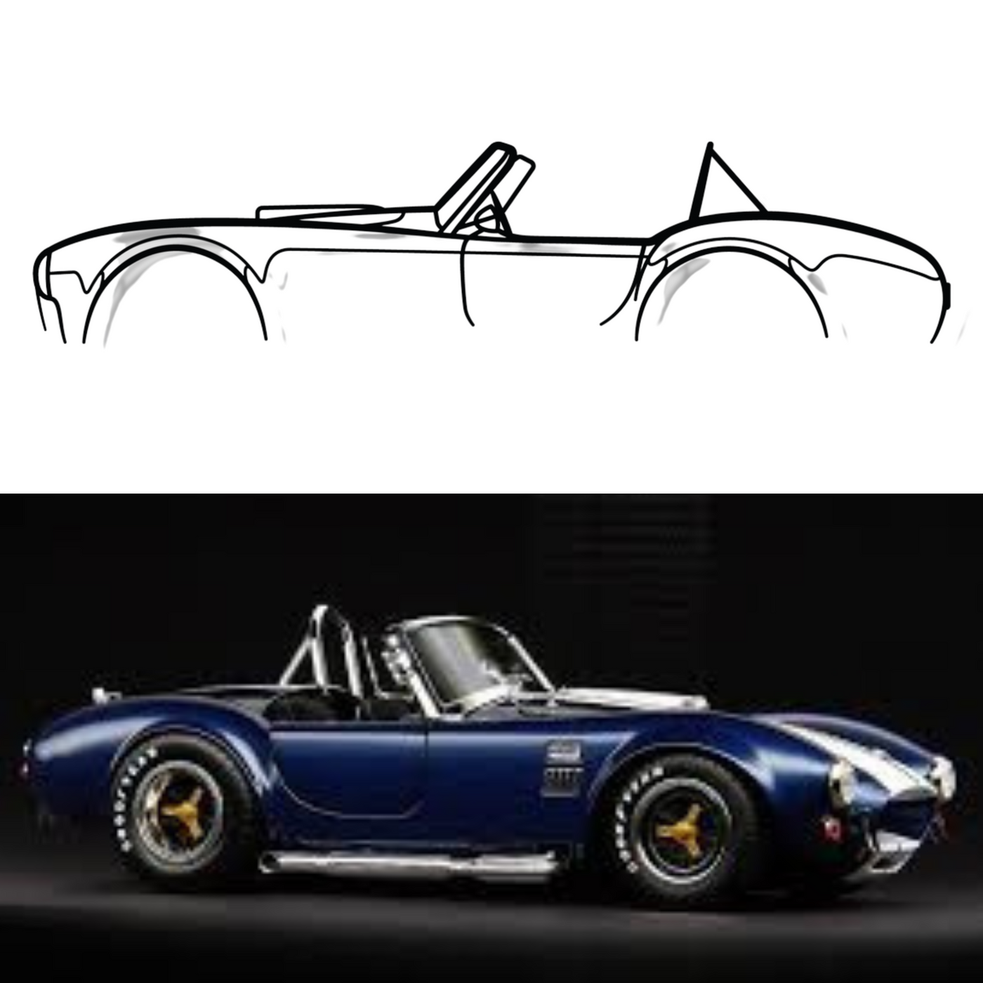 Cobra 427 Car Silhouette Metal Wall Art